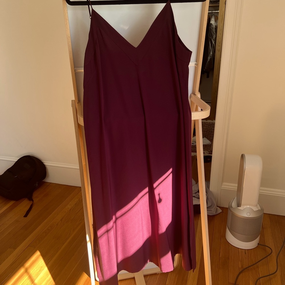Cuyana silk slip midi dress - merlot burgundy - small